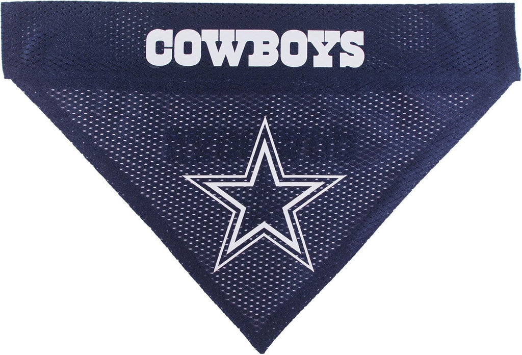 Pets First NFL DOG BANDANA - DALLAS COWBOYS REVERSIBLE PET BANDANA. 2 Sided Sports Bandana with a PREMIUM Embroidery TEAM LOGO, Large/X-Large. - 2 Sizes & 32 NFL Teams available, DAL-3217-L-XL