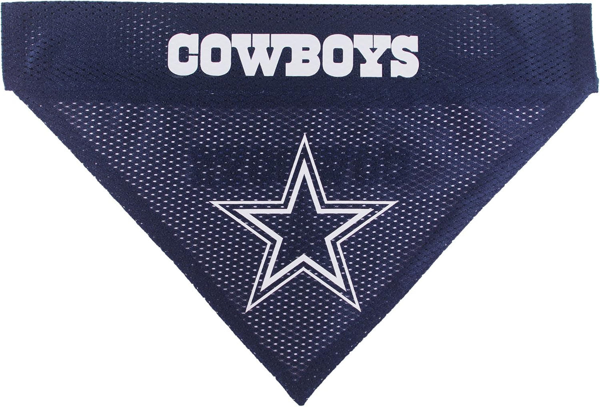 Pets First NFL DOG BANDANA - DALLAS COWBOYS REVERSIBLE PET BANDANA. 2 Sided Sports Bandana with a PREMIUM Embroidery TEAM LOGO, Large/X-Large. - 2 Sizes & 32 NFL Teams available, DAL-3217-L-XL