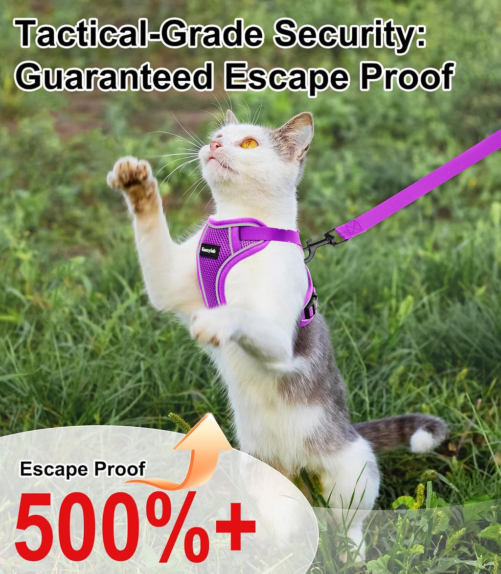 Cat Harness and Leash for Walking Escape Proof Soft Adjustable Cat Leash