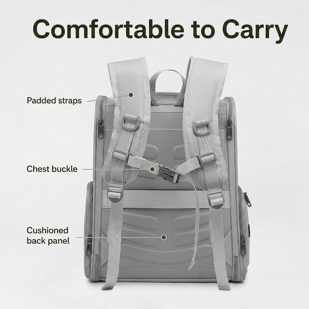 Cat Backpack Carrier for Small Dogs and Medium cat Puppy Kitten Bunny Pet Carrier Backpack Collapsible with Fully Ventilated Mesh with Safety Leash (Gray, 12.9" L x 10.62" W x 15.5" H - M)