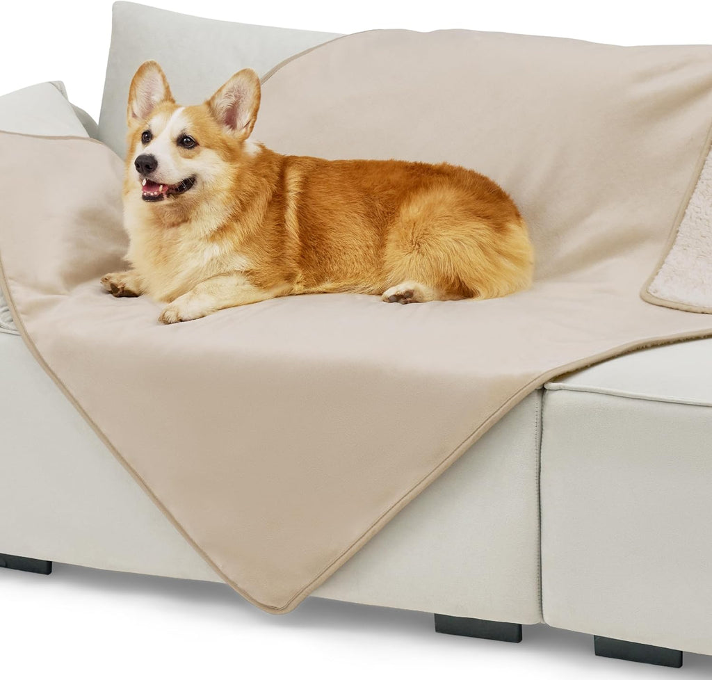 Bedsure Waterproof Dog Blankets for Large Dogs Sherpa Fleece Throw, 40X50