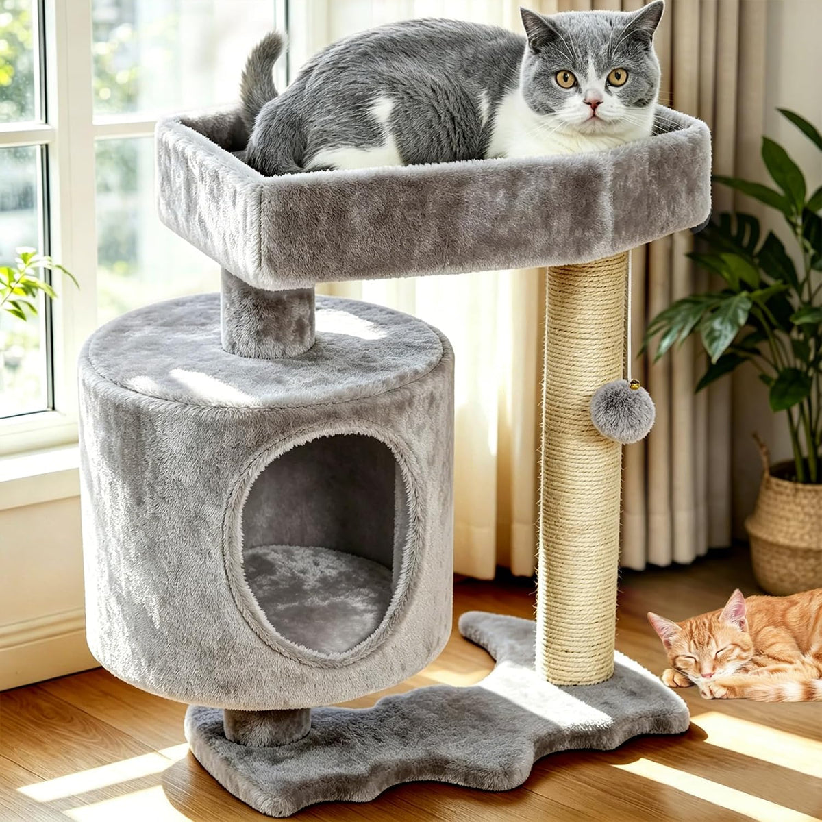 BEWISHOME Cat Tree with Scratching Post, Cat Tower for Indoor Cats