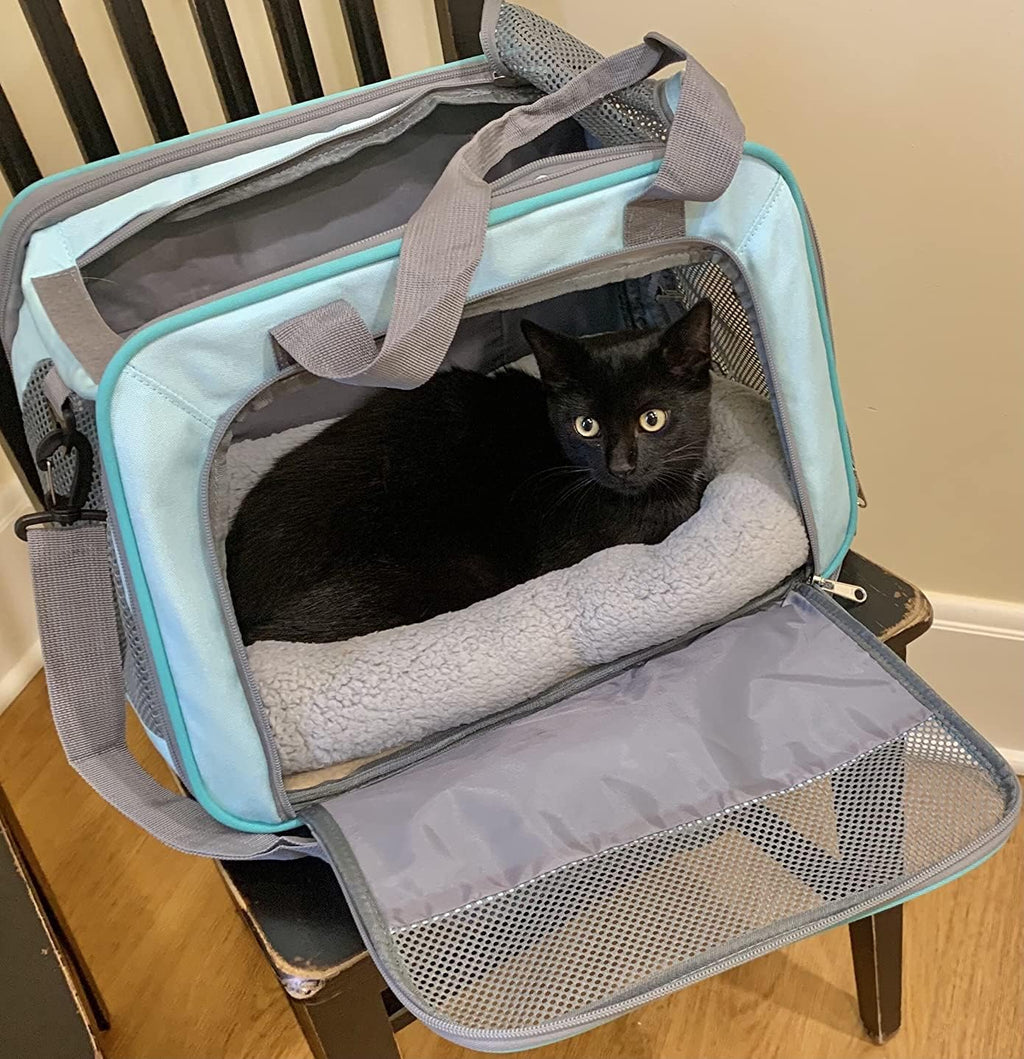 Enjoying Cat Mat Bed 10" x 15" Pet Bed with Pillow Around for Puppy Kitten Curled Sleeping Beds for Carrier/Crate Small Dog Cushion, Anti Skid Bottom, Small