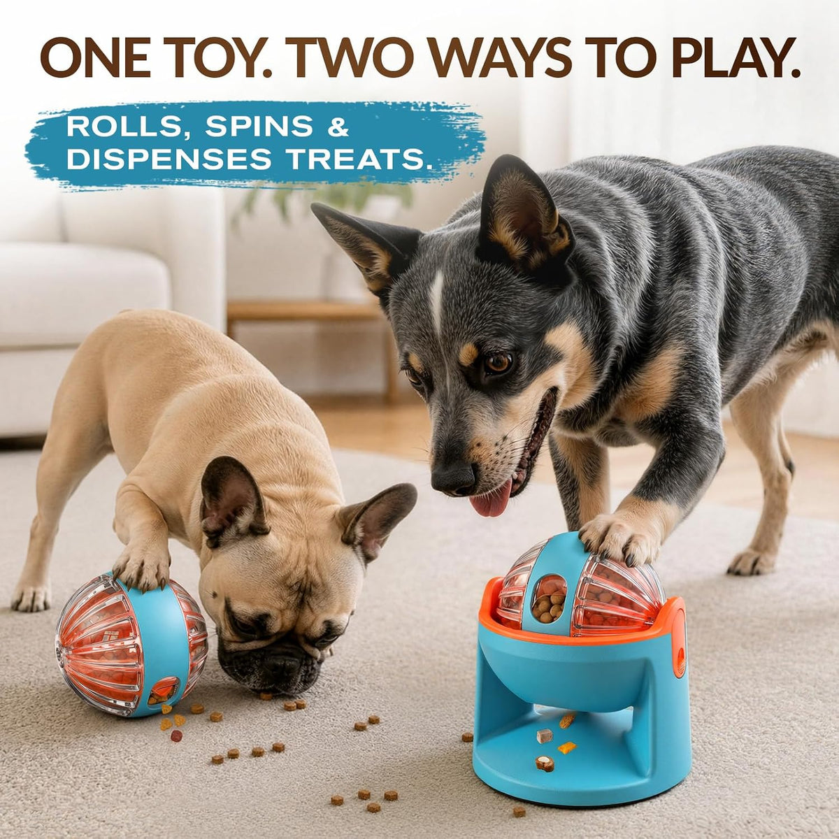 Hanyi 2-in-1 Dog Puzzle Toy, Adjustable Treat Dispenser with Suction Base