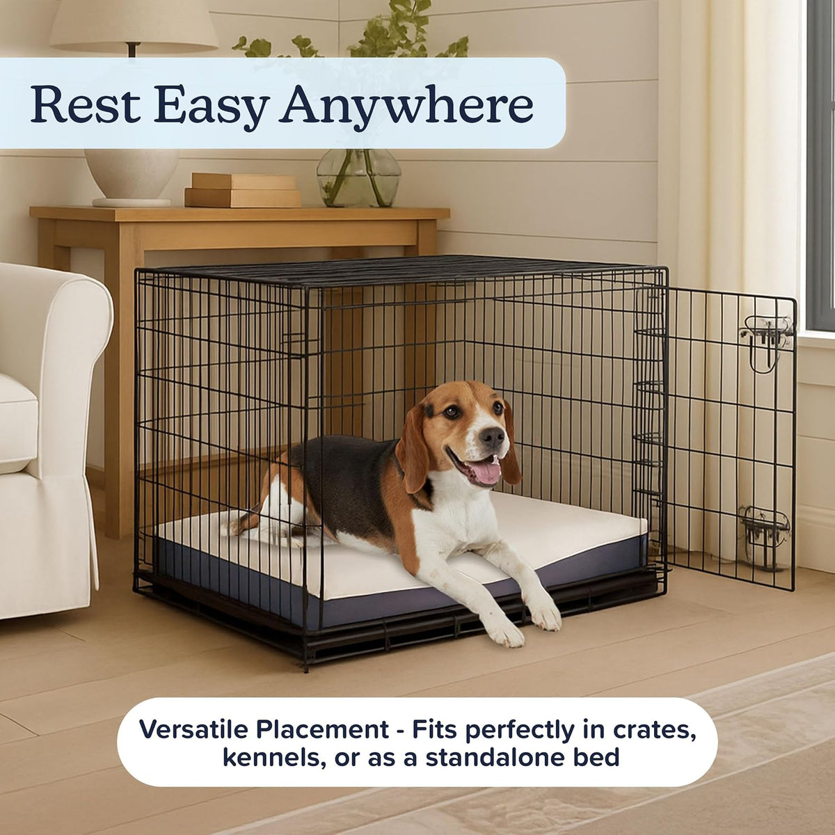 PETMAKER Orthopedic Pet Bed – 2-Layer Memory Foam Dog Bed with Removable Sherpa Cover – Comes with Additional Mattress Replacement Cover (Gray)