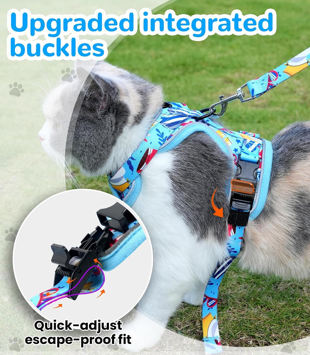 Halypet Cat Harness and Leash Set, Escape Proof Adjustable Harness