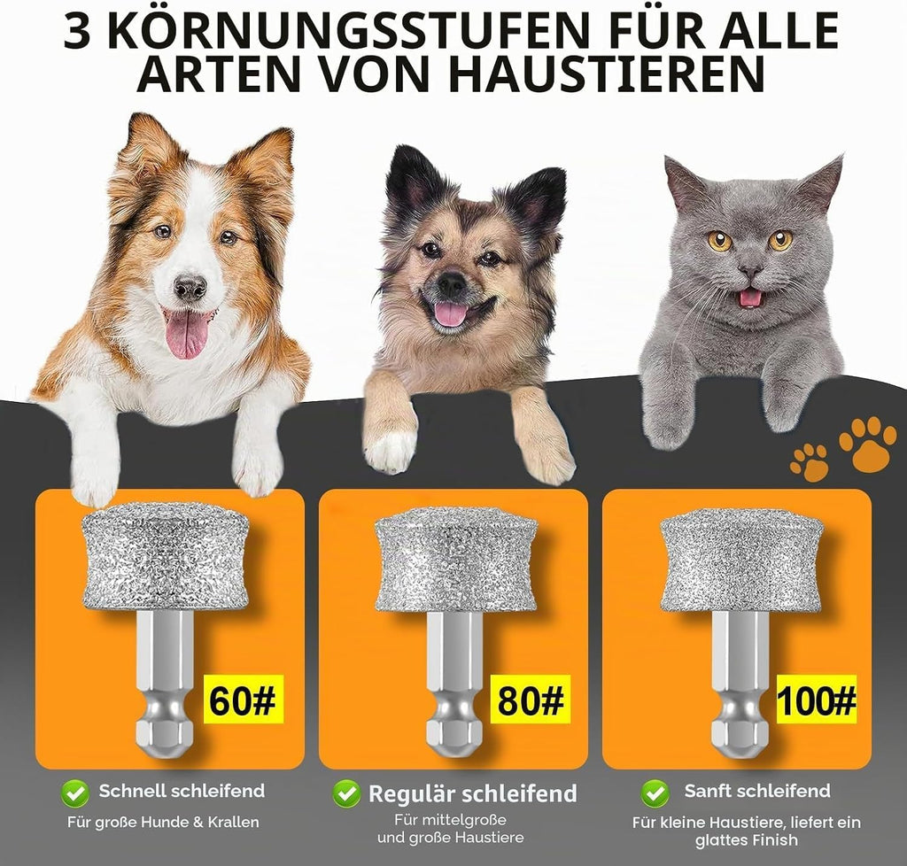 Dog Nail Grinder Replacement Head for Most Brands and All Pets 1PCS | For IREDOON Casfuy etc,low noise and vibration,fits most pet nails,highly efficient, safe and durable,less heat generation