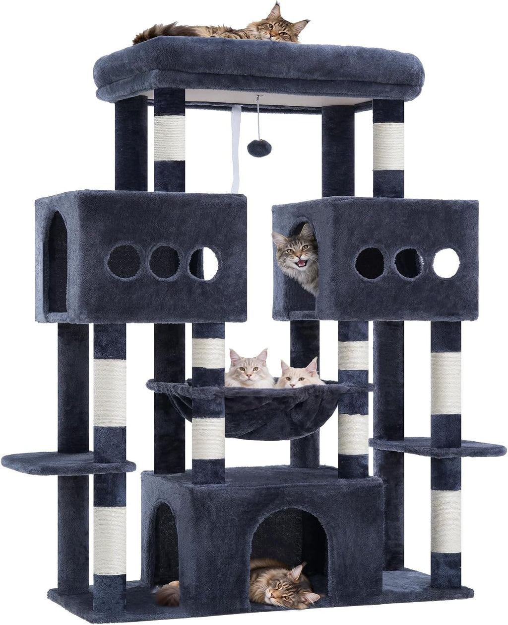 Hey-brother Cat Tree Tower with Sturdy Wide Base, Large Platforms, MPJ083G