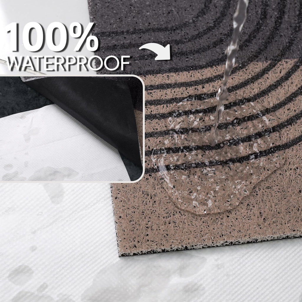 Cat Litter Mat Litter Trapping Mat, 33"x22" Waterproof Urine Proof Litter Box Mat Catcher Mat Non-Slip Washable for Kitty Kitten, Black
