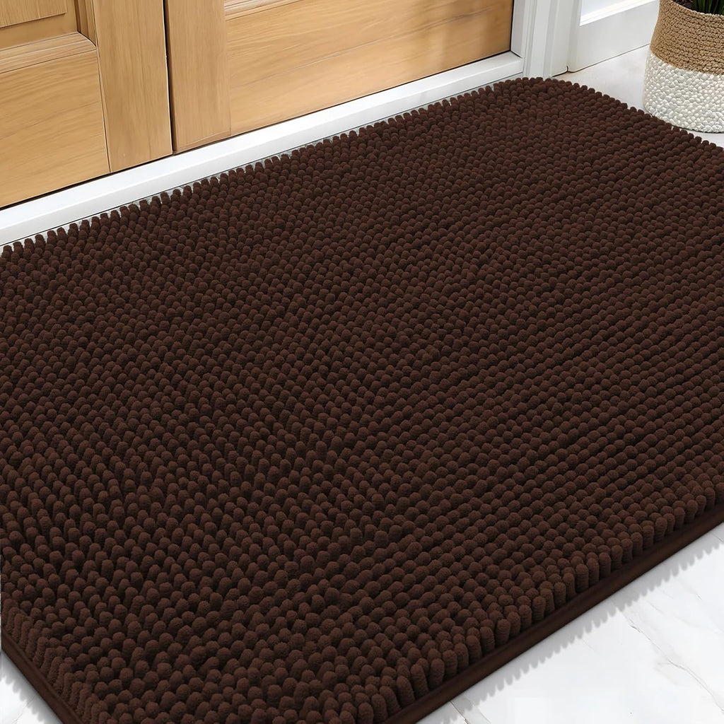 OLANLY Dog Door Mat for Muddy Paws 30x20, Super Absorbent Chenille Mud Mat