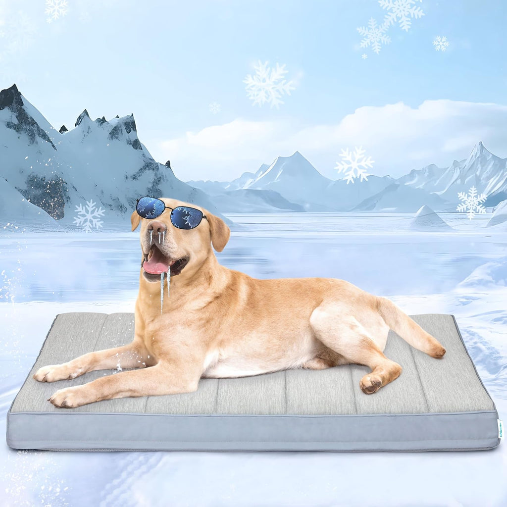 Cooling Dog Bed for X Large Dogs, QMAX>0.5 Waterproof Pet Beds