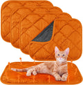 4 Pack Self Heating Cat Pad Self Warming Dog Mat, 18 x 24 Inch, Orange