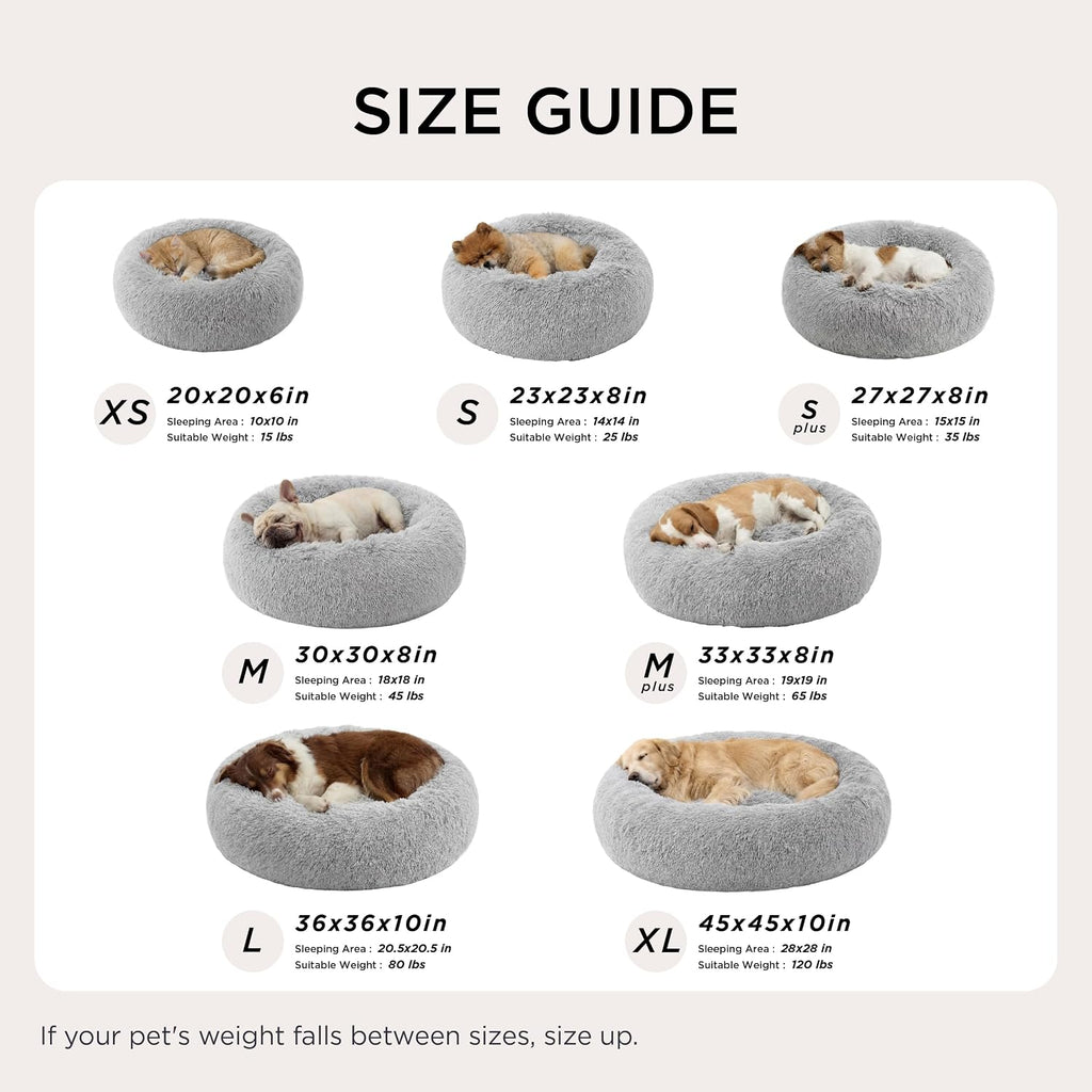 Bedsure Calming Dog Beds Large Sized Dog Donut Washable Pet Bed,36ins