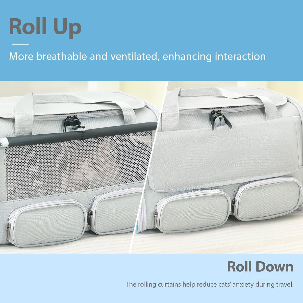 Cat Carrier for Pets up to 15 lbs, Soft-Sided Collapsible Pet Carrier