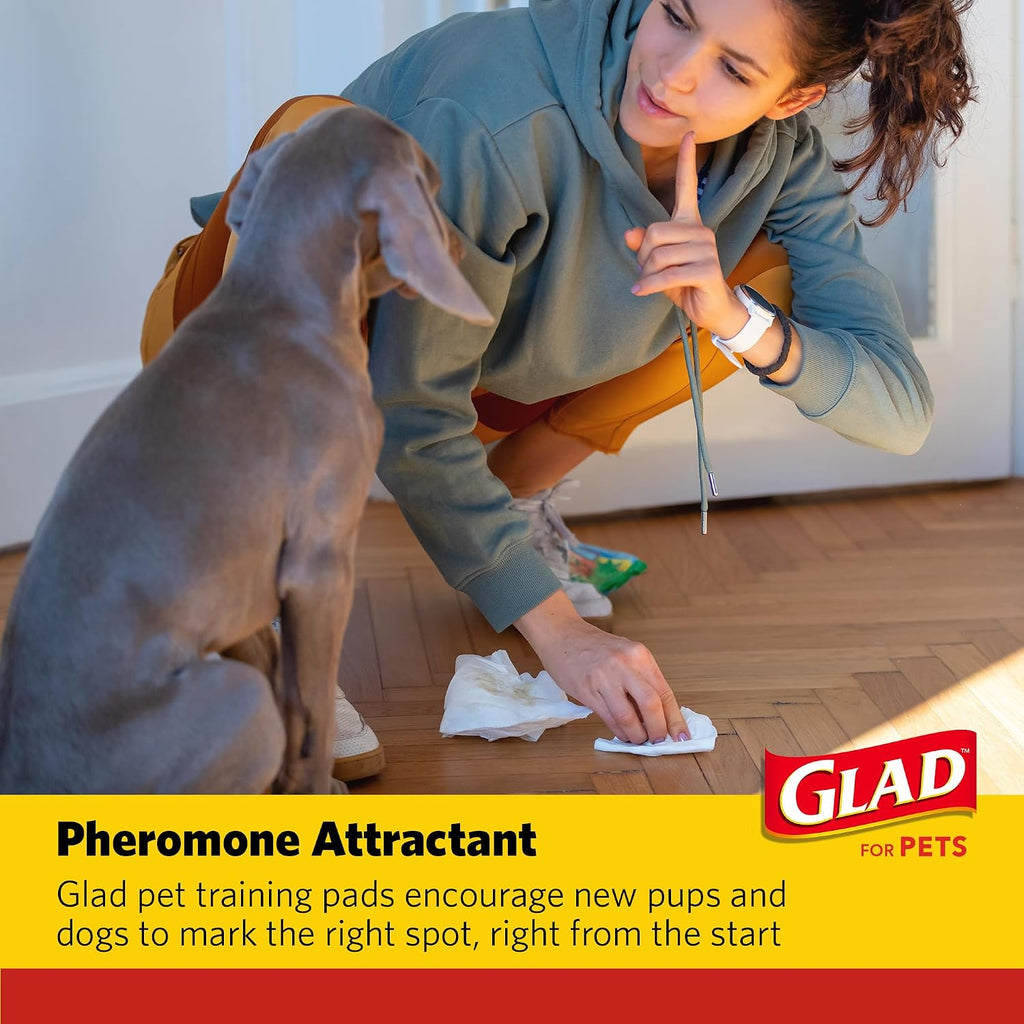 Glad for Pets Activated Carbon Disposable Dog Training Pads, 30 Count, 6-Pk | Activated carbon core, ultra-absorbent, puppies senior dogs and post-surgery recovery, floor and crate protection, 23 x 23 in