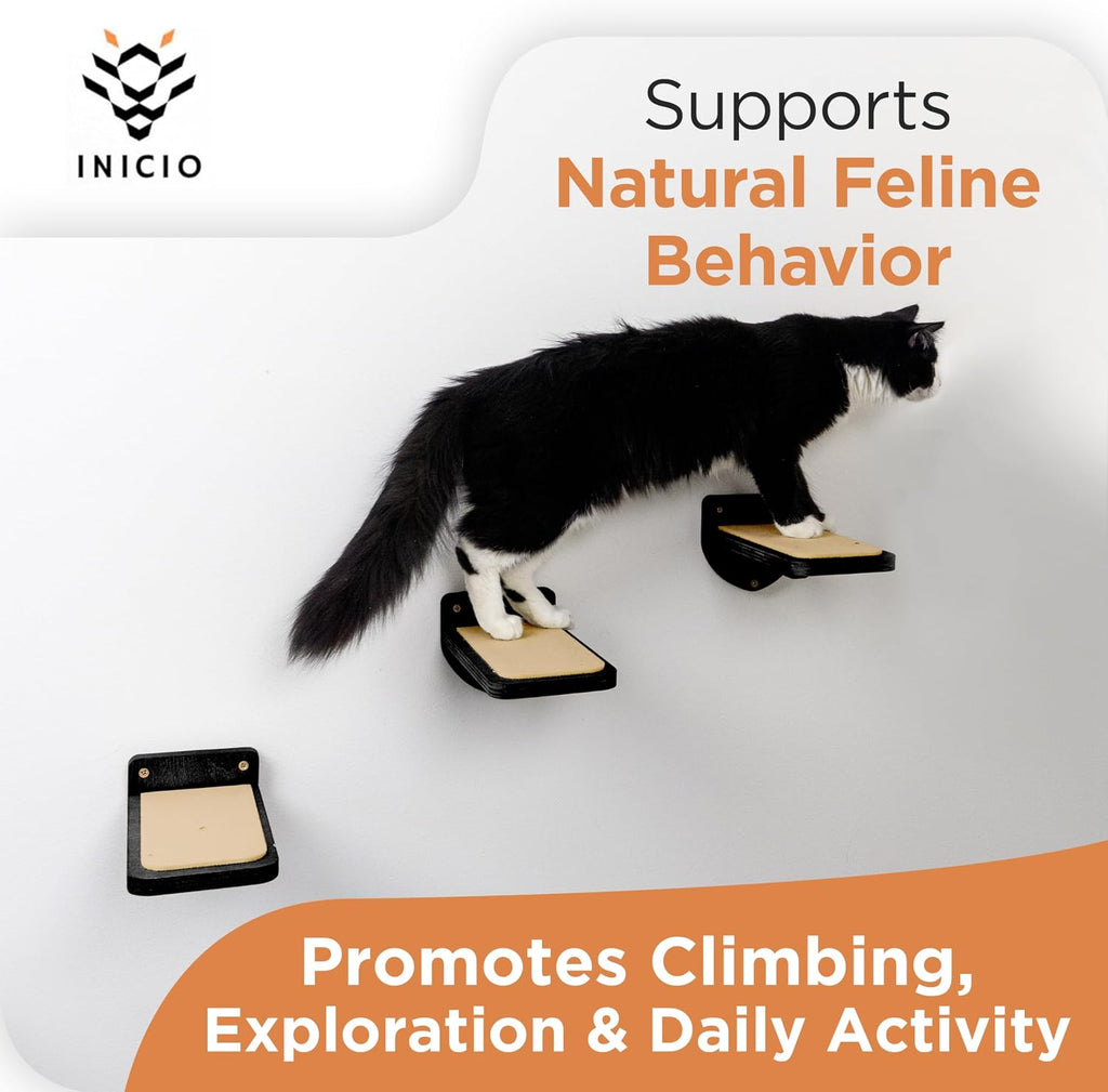 INICIO Cat Wall Steps, Set of 3, Black