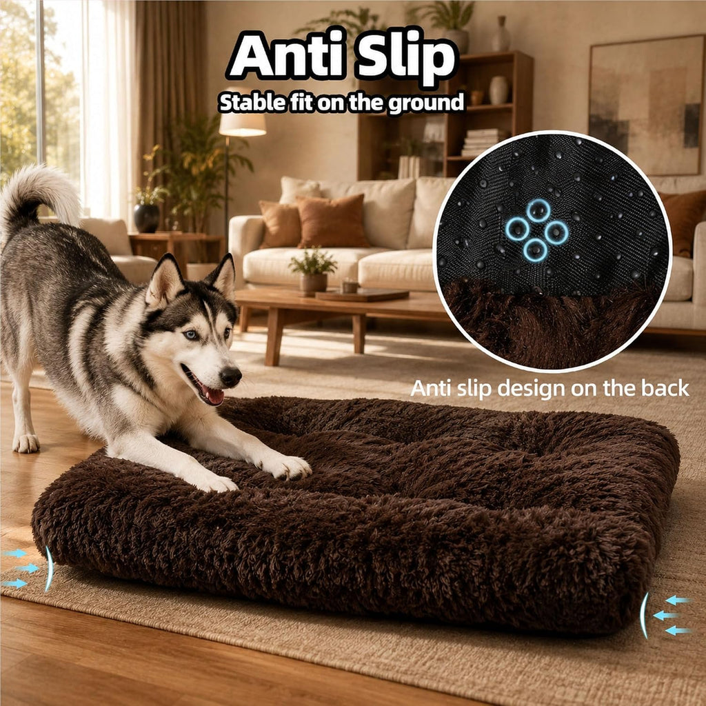 Dog Bed Large Size, Plush Washable Pet Bed Mat, Dog Crate Bed 41"x27"
