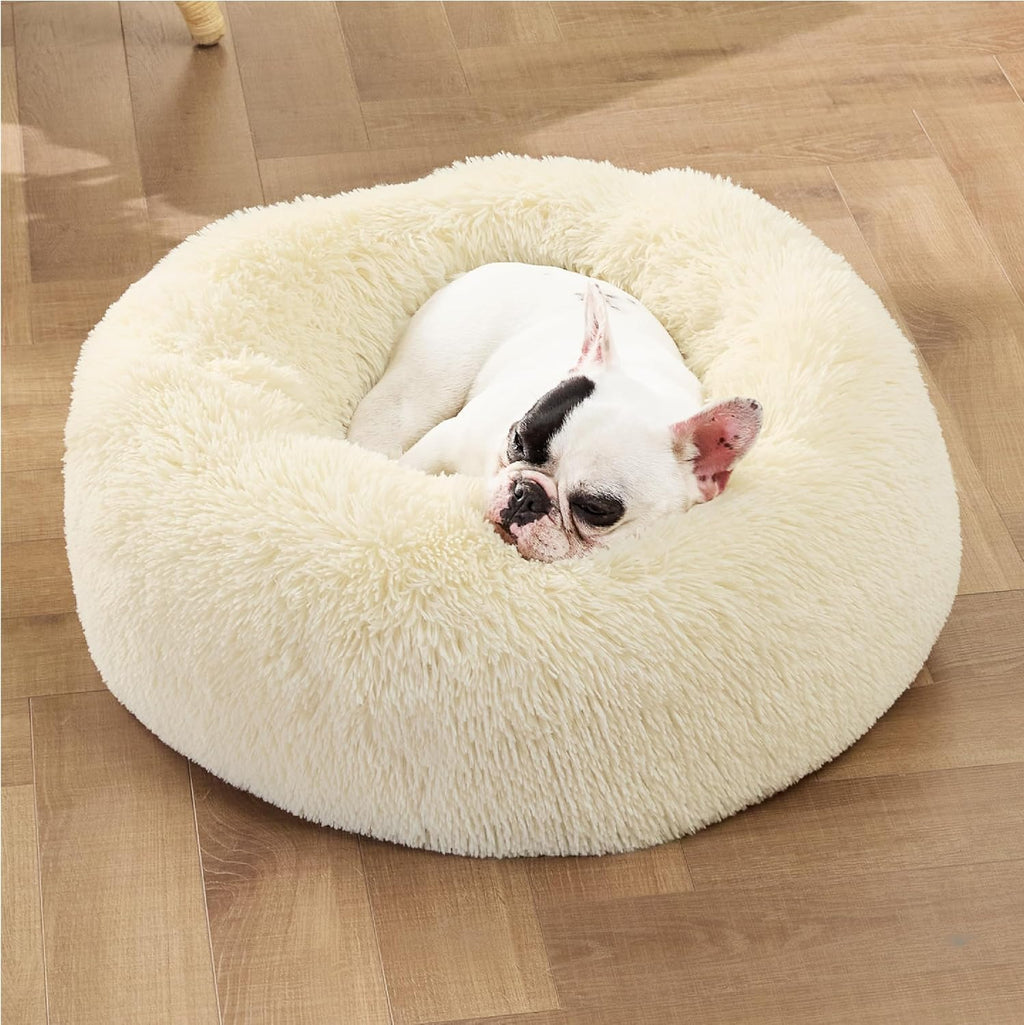 Bedsure Calming Small Dog Bed Donut Washable Cat＆Puppy Bed,23 inches