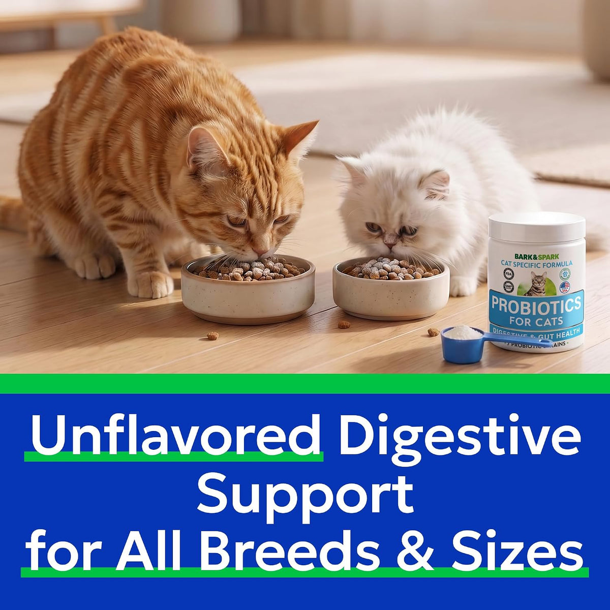 BARK&SPARK Cat Probiotic Powder, 108 Servings – Digestive Health Support
