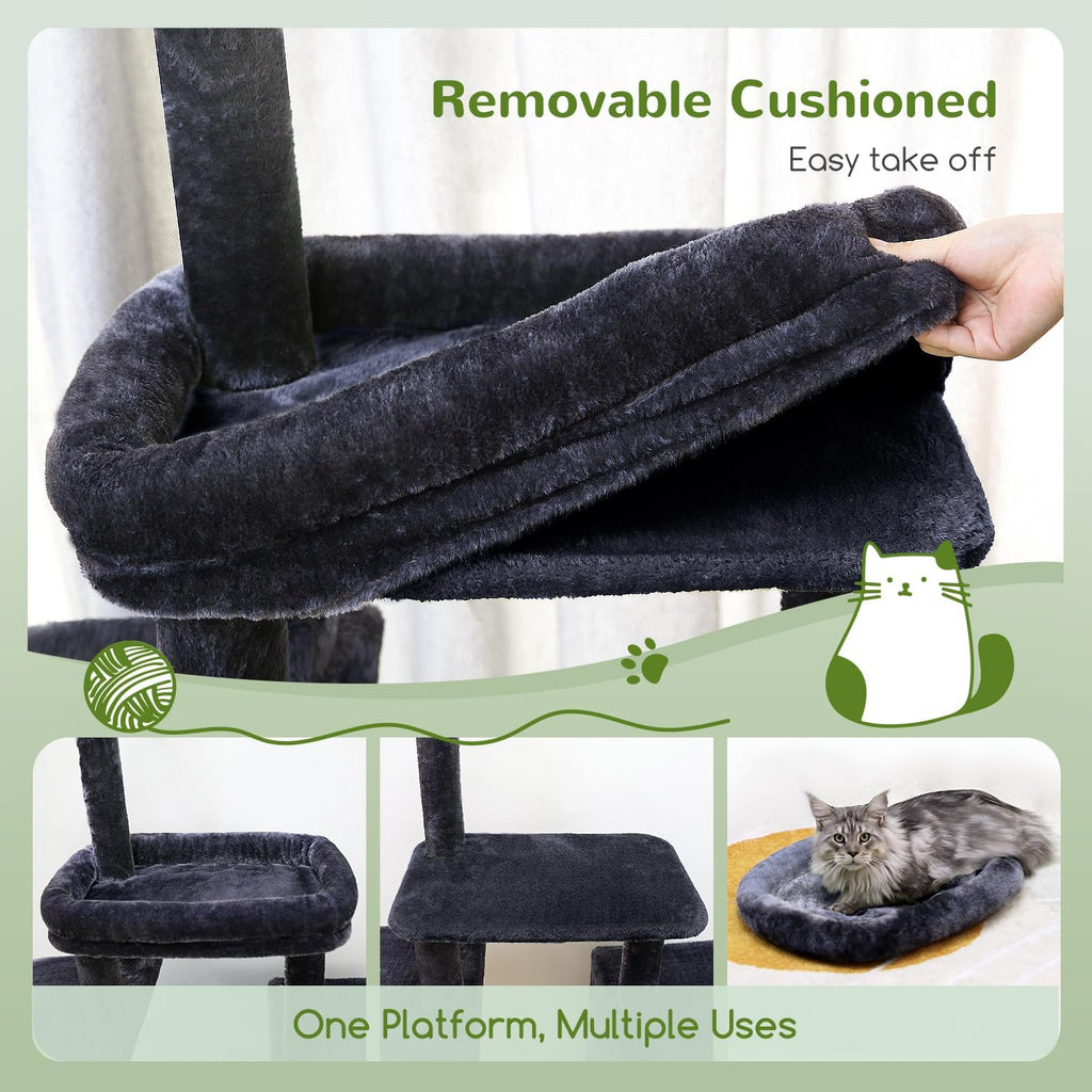 Globlazer Maine Coon Cat Tower for Indoor Adult Cats, F50, Dark Grey