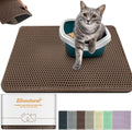 Cat Litter Mat 31"x24",Double Layer EVA Litterbox Mat Brown | Extra Large Honeycomb, Waterproof & non-slip, Odor-free, easy clean, washable durable floor protector,scatter control
