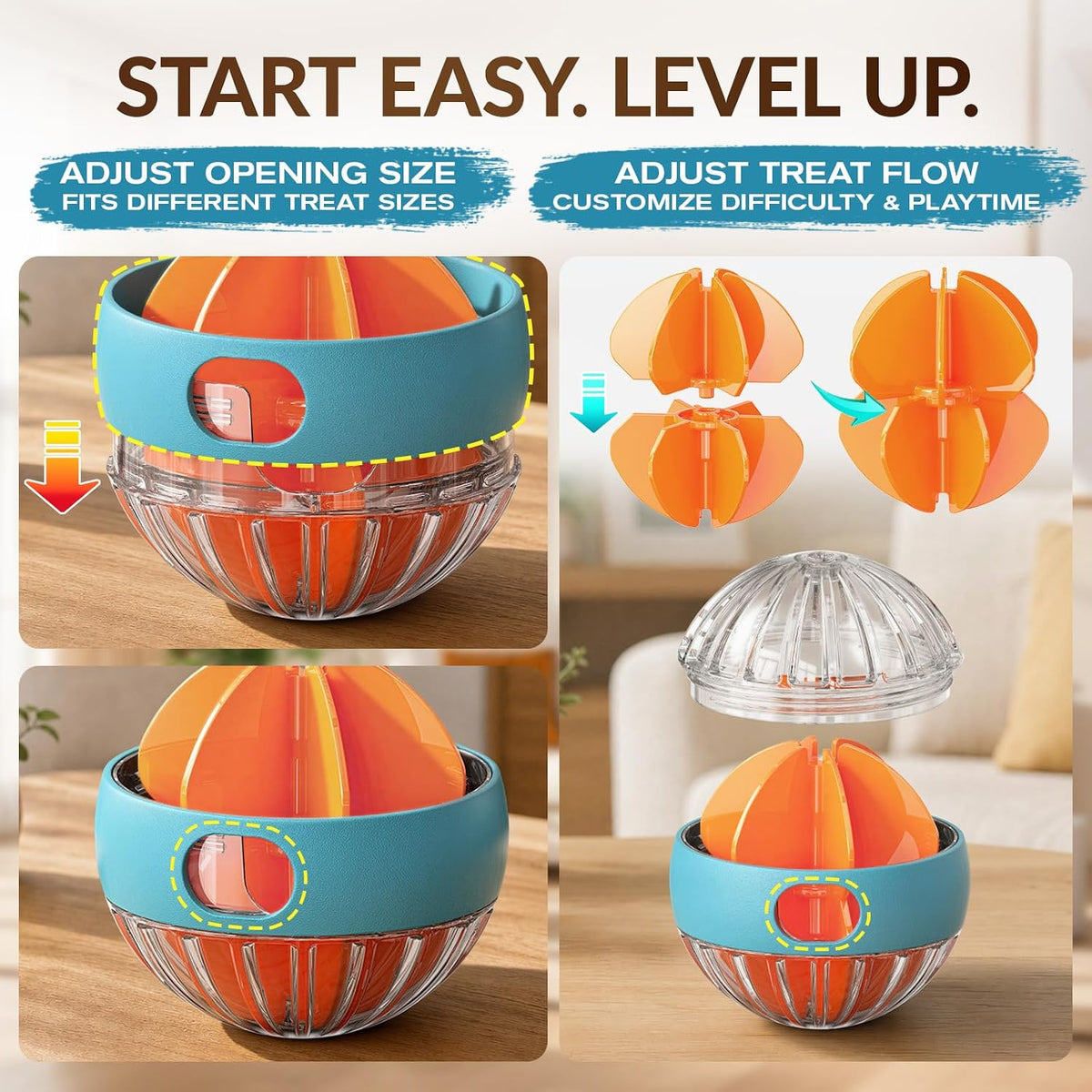 Hanyi 2-in-1 Dog Puzzle Toy, Adjustable Treat Dispenser with Suction Base