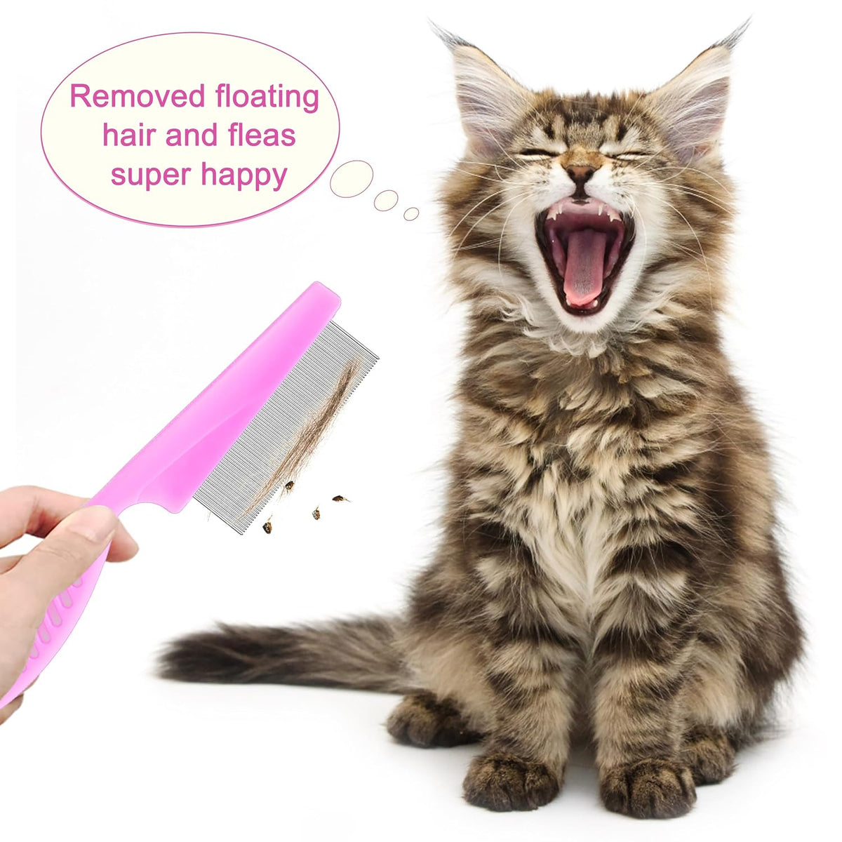 5 Pack Flea Lice Comb,Stainless Steel Dog Cat Grooming Combs With Rounded Teeth,Double-Sided Tear Stain Remover,Dematting Comb For Dogs Cats Ideal For All Types Of Small, Medium, Large Pets (Pink)