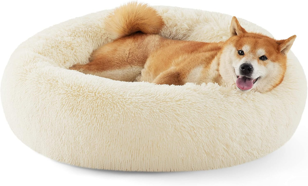 Bedsure Calming Dog Bed Medium Size Dog Donut Washable Pet Bed,30ins