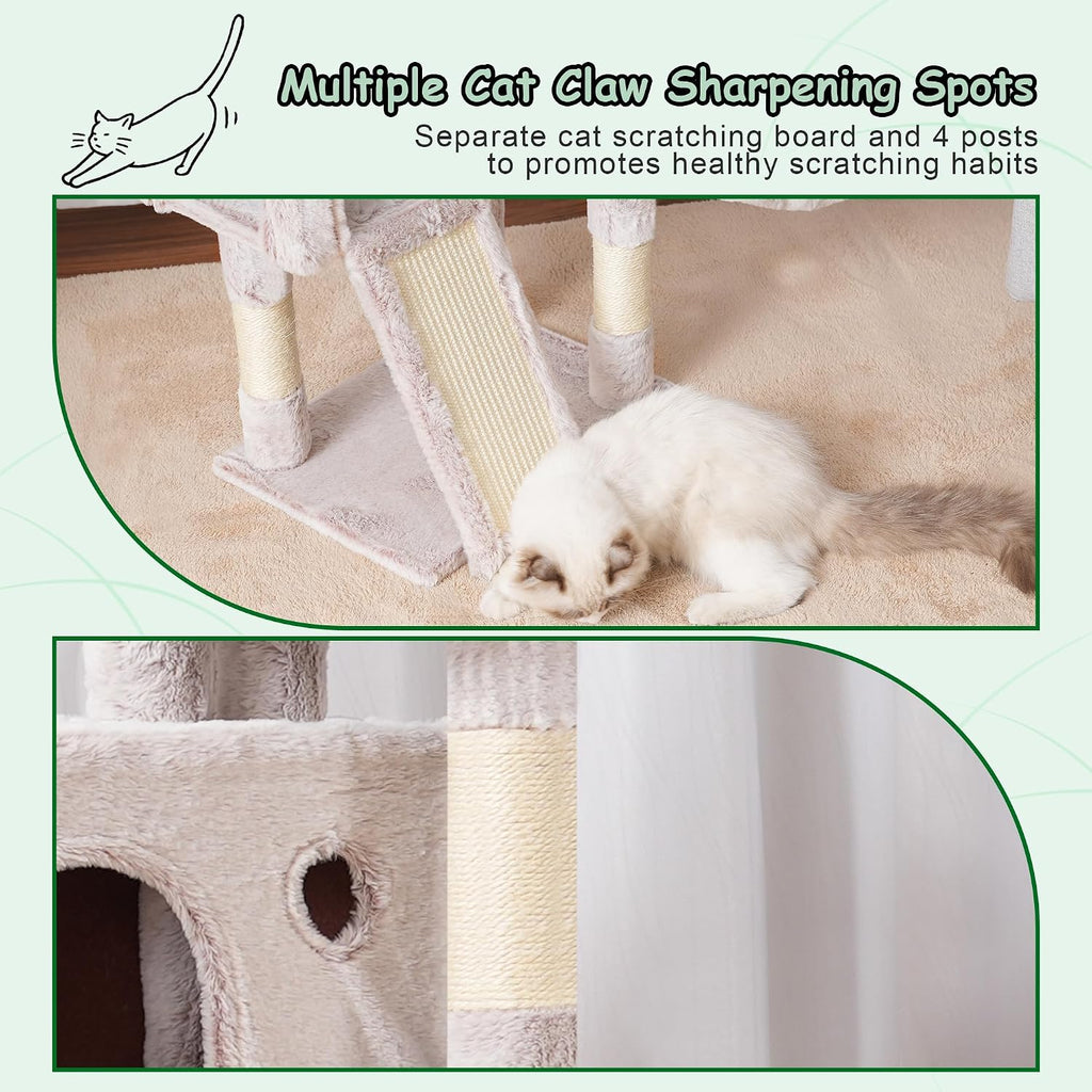 Gitelsnour Cat Tree Tower 42'' with Condo, Indoor Scratching Post GCT005SMU