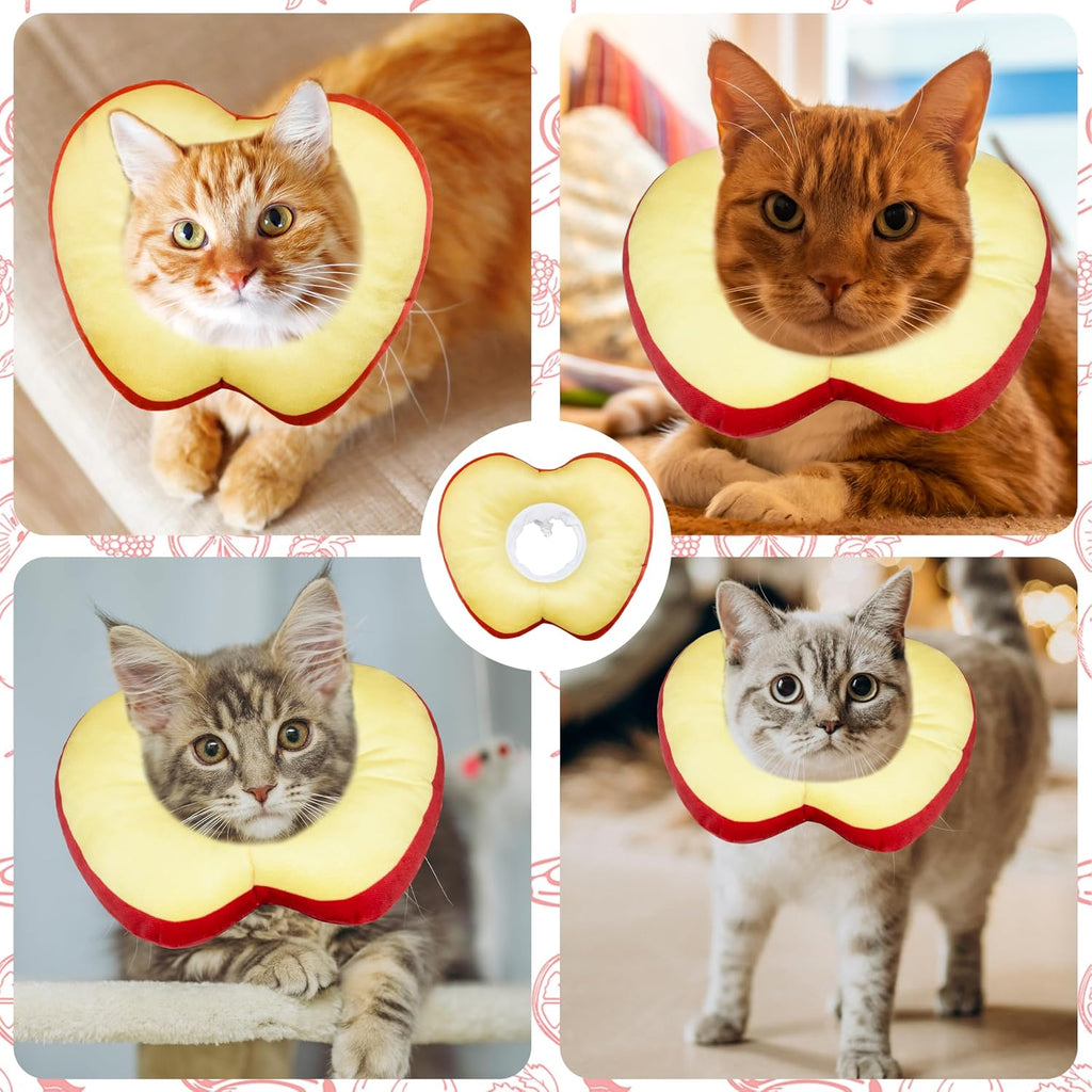 Cat Cone Collar Soft, Adjustable Cat Recovery Cone (Apple, M)