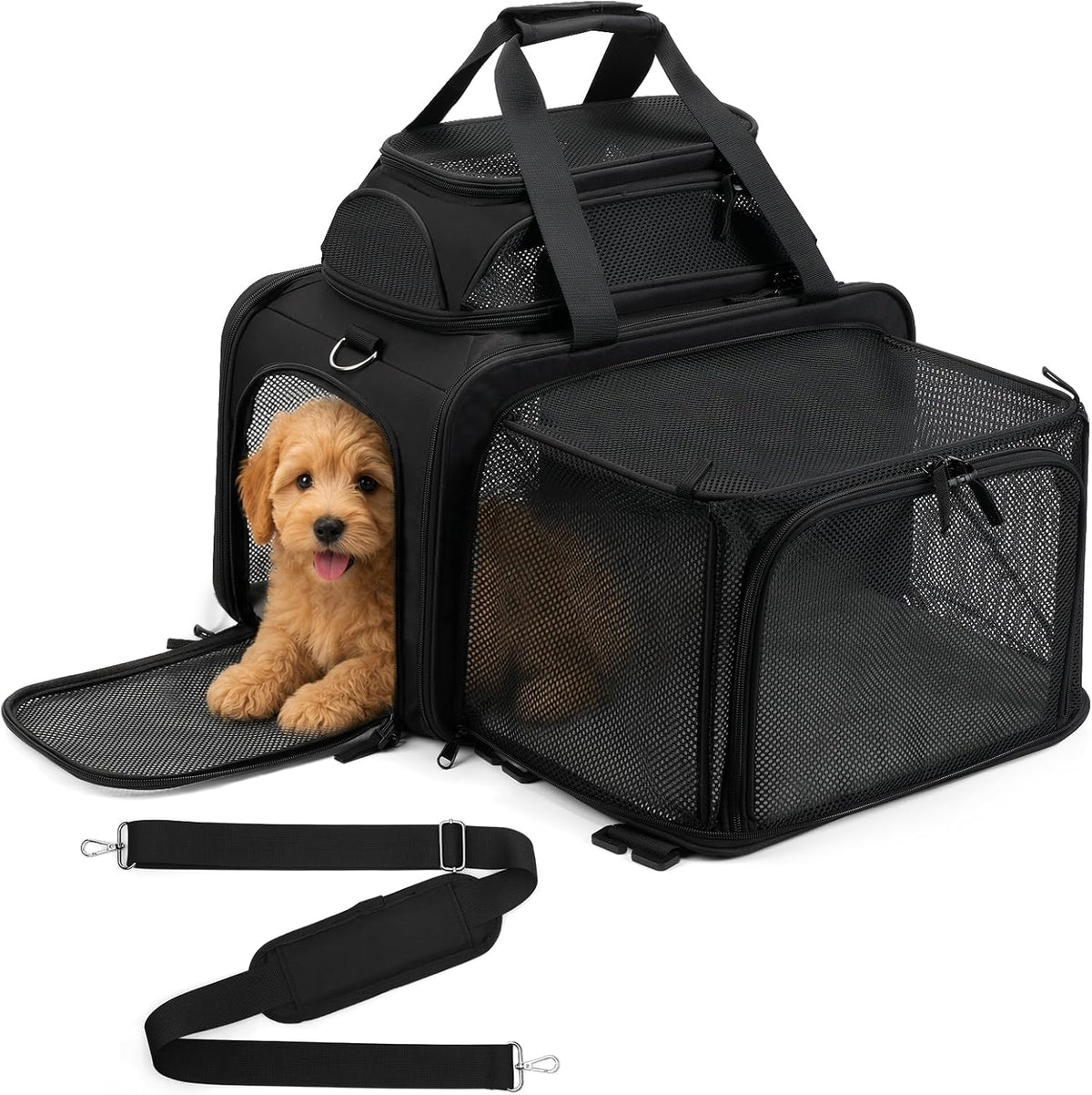 pidipiti 18x12x11 top Expandable pet Carrier for Allegiant Frontier Airline