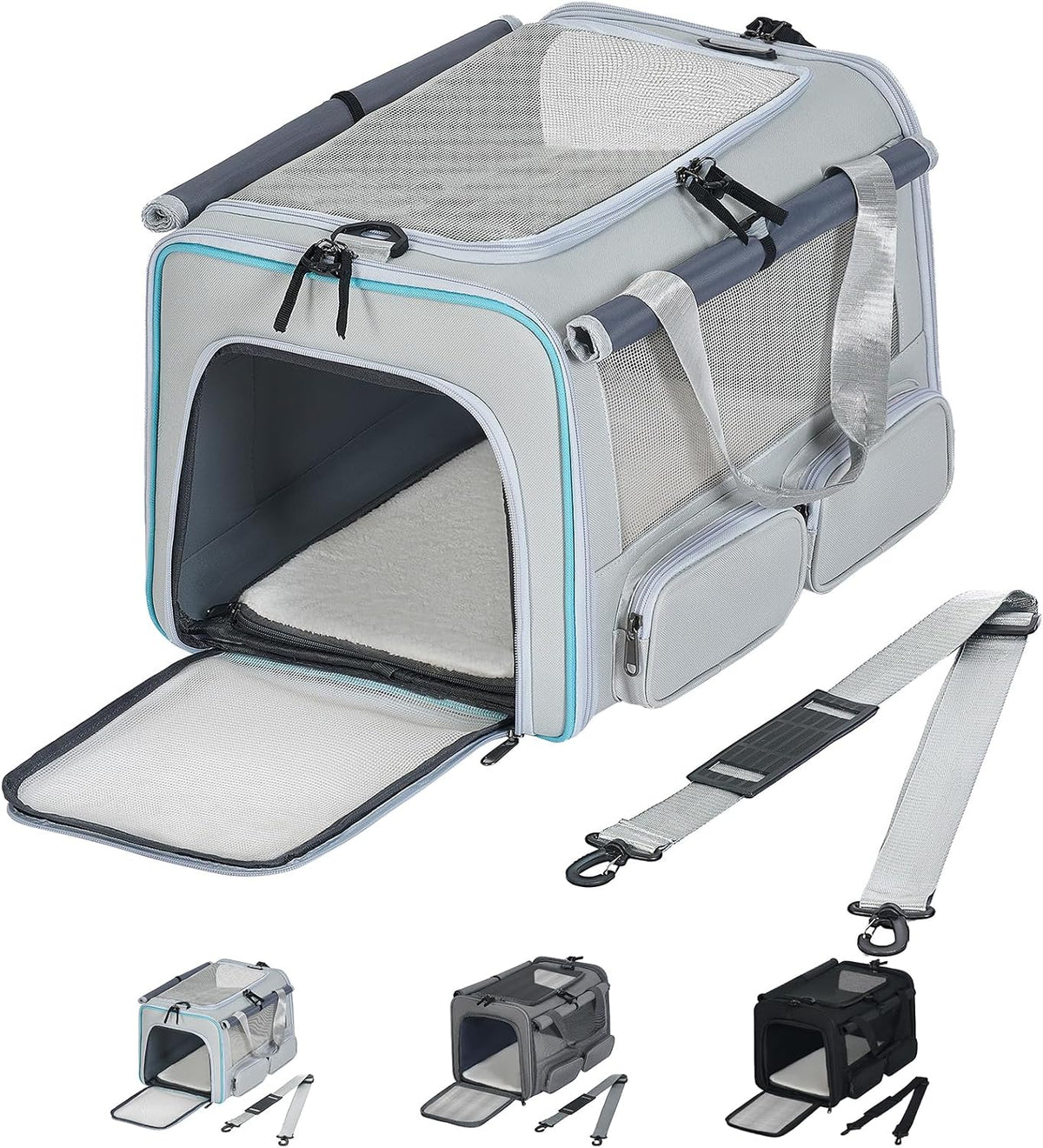 Cat Carrier for Pets up to 15 lbs, Soft-Sided Collapsible Pet Carrier