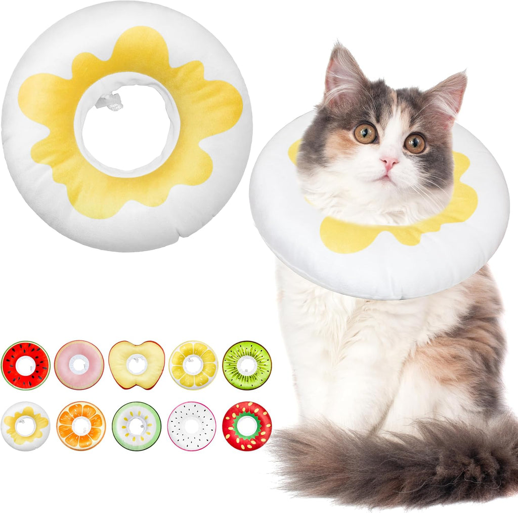 Cat Cone Collar Soft, Adjustable Cat Recovery Cone (Egg, L)