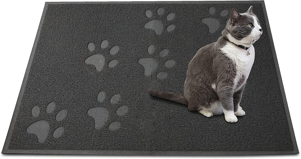 Andalus Large Cat Litter Mat, Pack of 1 - Waterproof, Non-Slip & Easy to Clean Cat Litter Box Mat for Extra Efficient Pet Litter-Trapping, Grey (30” X 18”)