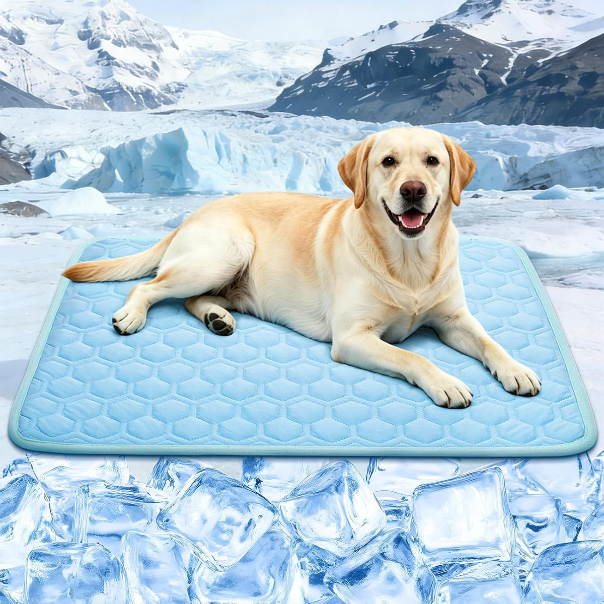 Dog Cooling Mat Ice Silk Washable Non-Slip Pet Summer Pad