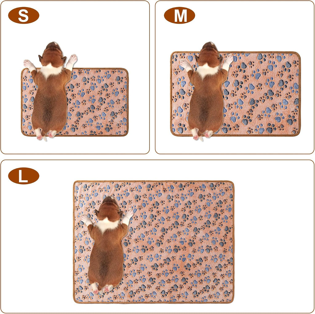 1 Pack 3 Blankets for Dog Puppy Cat (Medium 30x20'', Blue, Red, Grey)