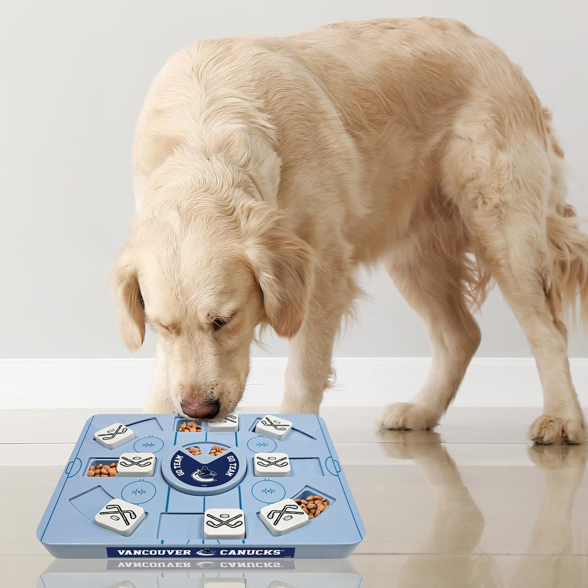 Pets First NHL Vancouver Canucks Large Puzzle Toy, New Size, Interactive Dog Treat & Slow Feeding Toy
