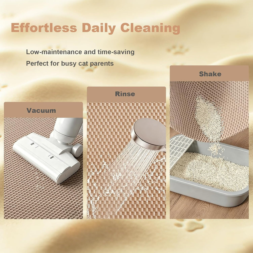 Cat Litter Mat, 23" x 17" Trap Mat for Litter Box, Cut‑to‑Fit for Any Space