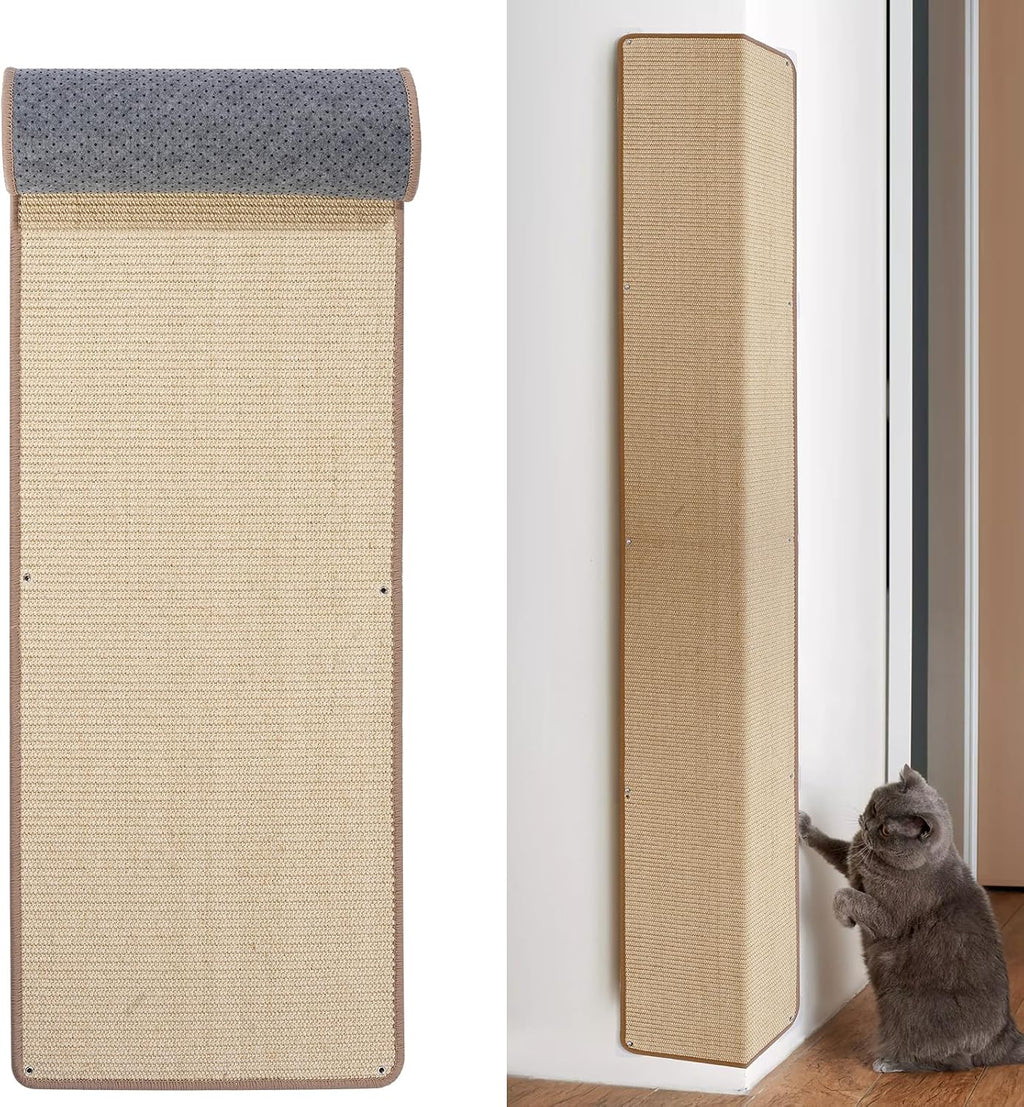 Uranshin Natural Sisal Cat Wall Climbing Carpet, Wall Scratcher Mat Pad