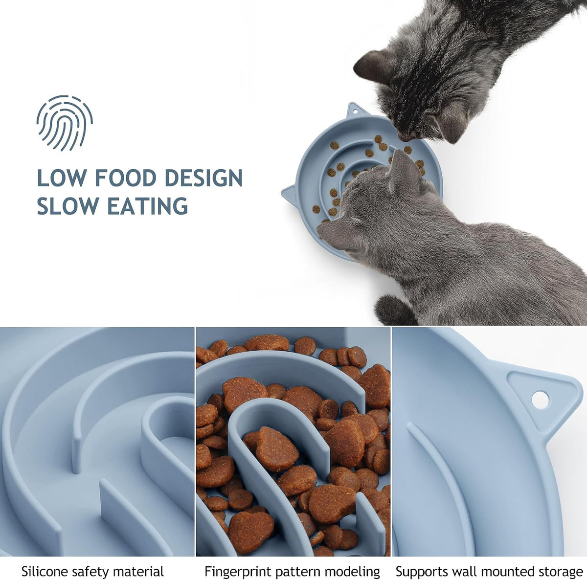 Coomazy Slow Feeder Cat Bowl Silicone Pet Puzzle Feeder for Slow Eating