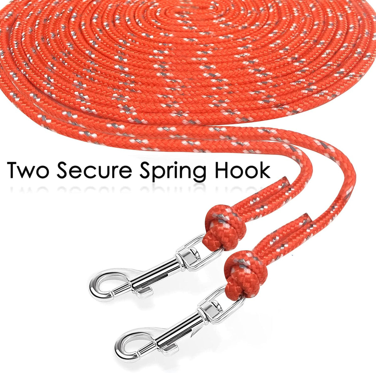 Reflective Cat Long Leash 50 FT, Outdoor Backyard Cat Tie Out Lead,Orange