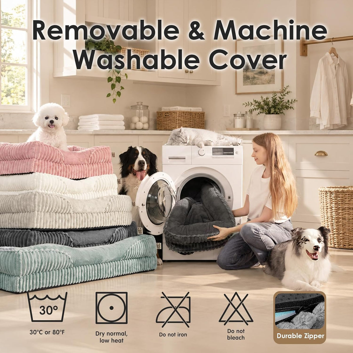 EHEYCIGA Orthopedic XL Dog Bed 42x30 Inch, Memory Foam Dog Couch, Grey