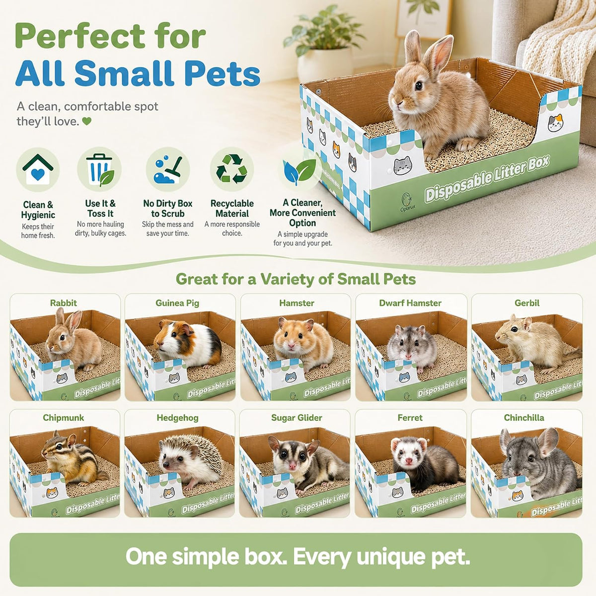 6-Pack Disposable Litter Box with Waterproof Coating, Medium