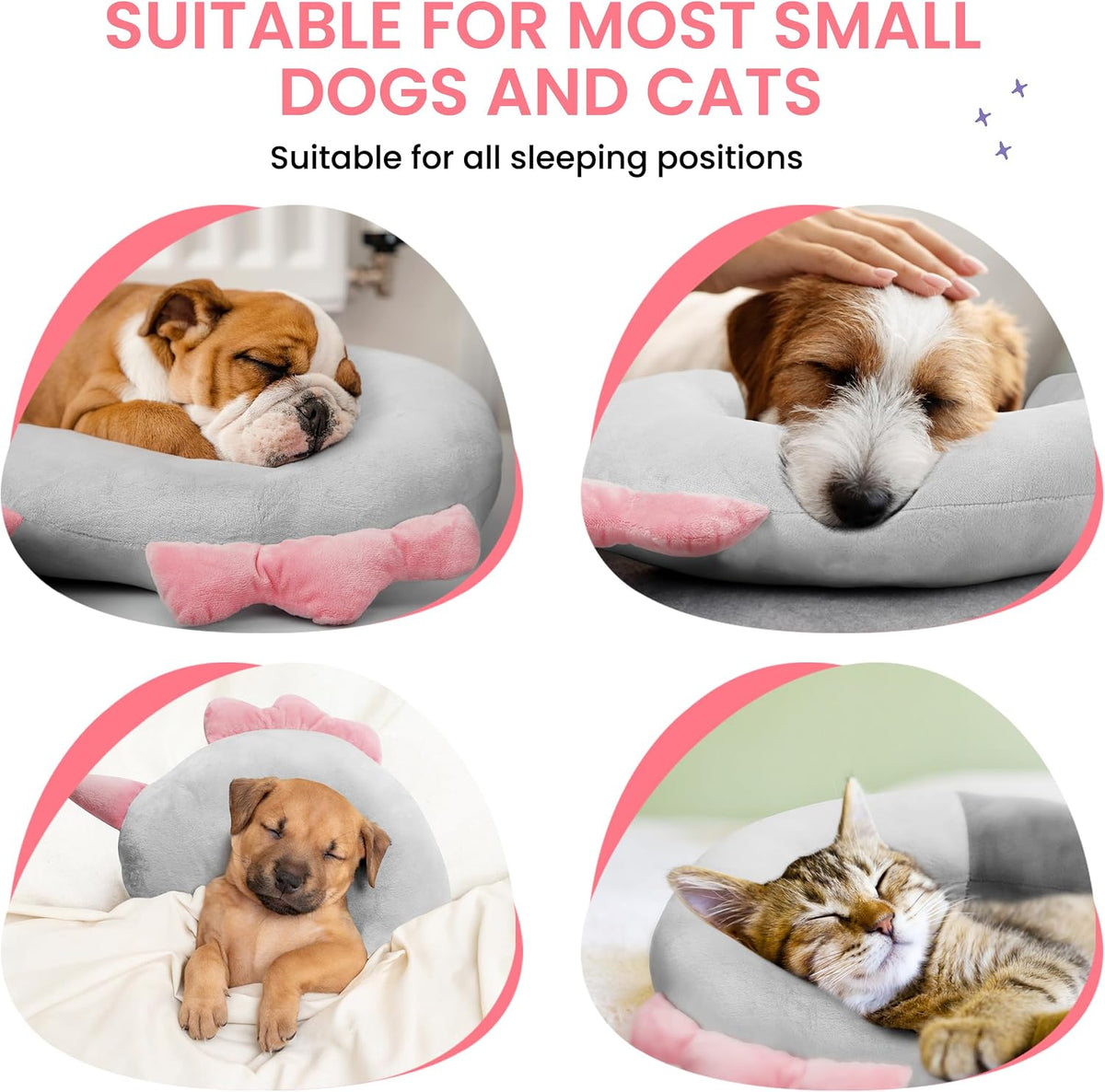 HiPetpy Dog Pillow-Soft Neck Pillows for Dogs, Washable Dog Calming Pillow