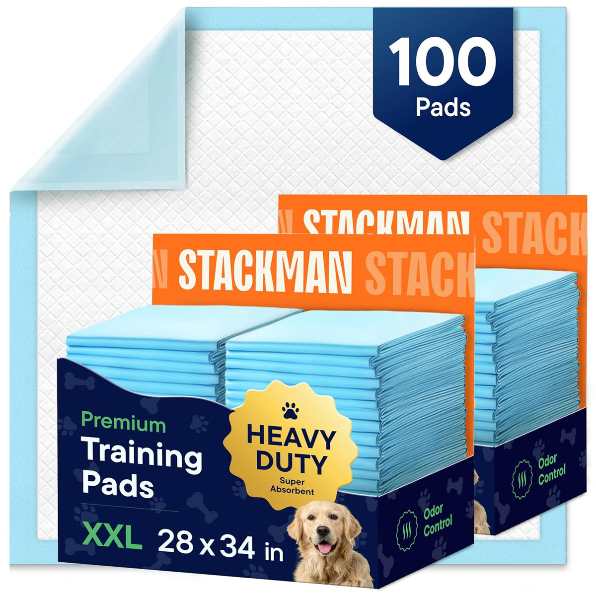 Puppy Pads XL 28x34 [100-COUNT] Dog Pads Extra Large 28" x 34" Leak-Proof Dog Pee Pads - Quick-Dry Puppy Pee Pads Pet Potty Training - Heavy Duty Super Absorbent Wee Wee Pads for Dogs Bulk -100 Pack | Leak-Proof Pee Pads - Extra Large Quick-Dry Dog Pad...