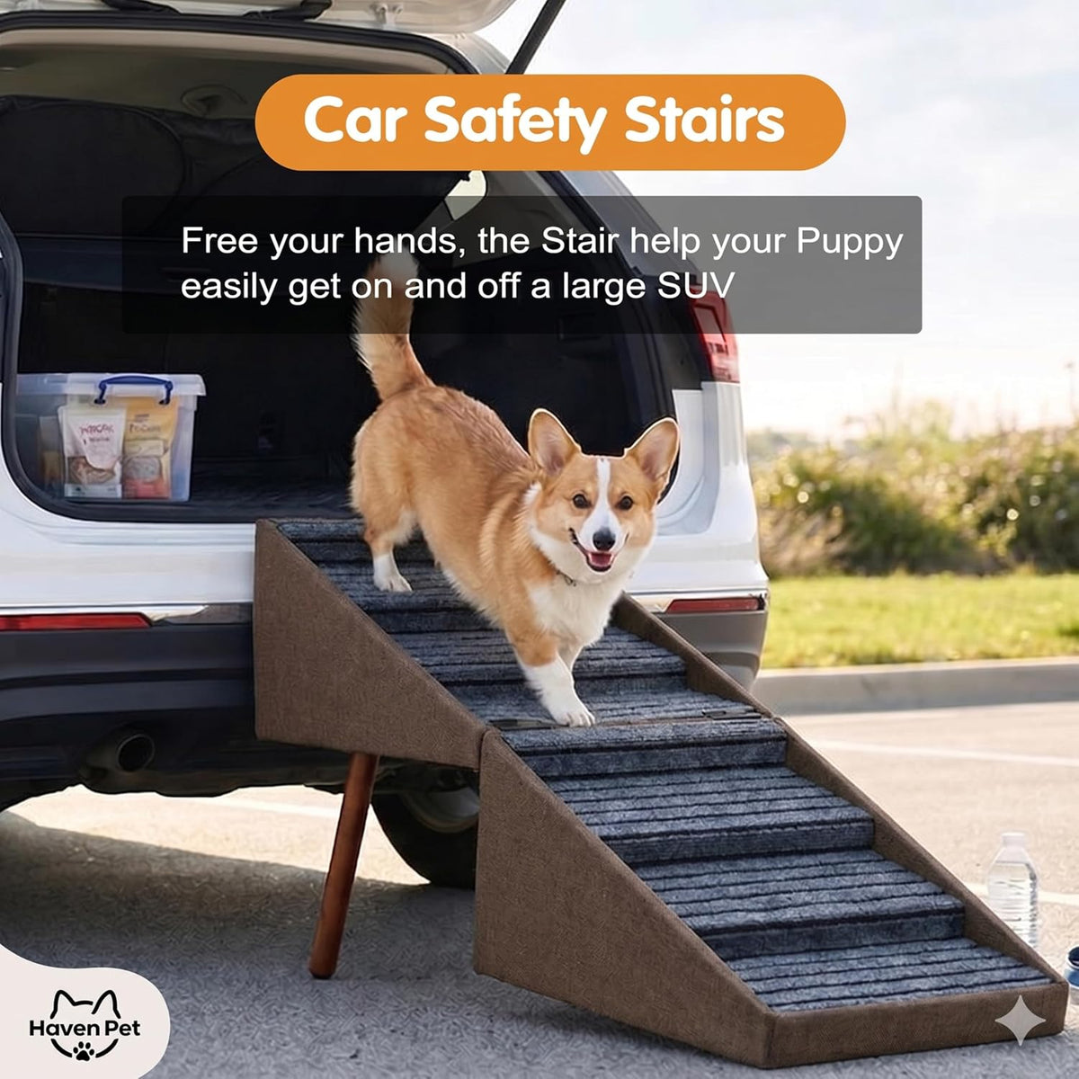 XXL 2-in-1 Ottoman Dog Stairs for Large Dogs,21.6 Inch Foldable