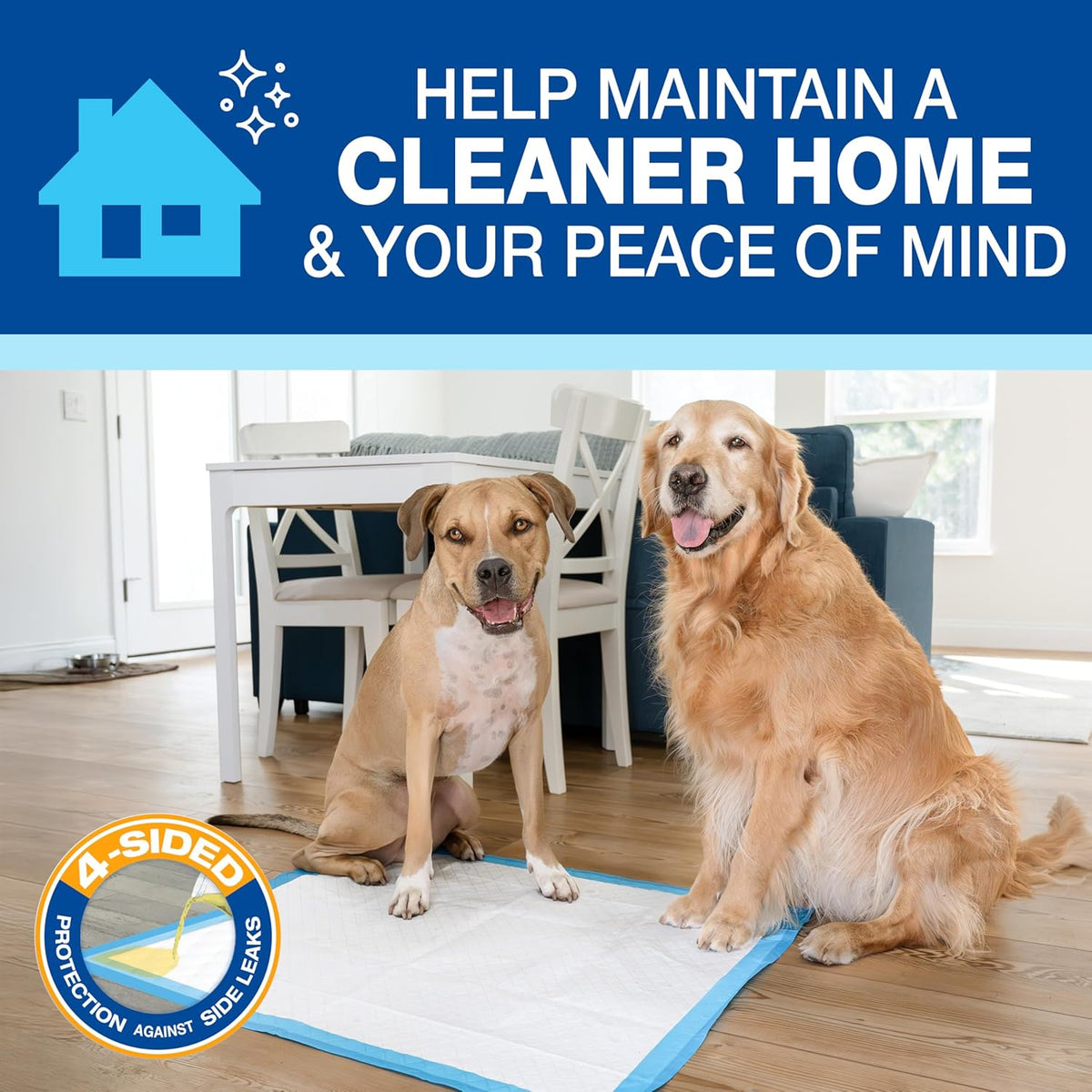 Four Paws Wee-Wee Superior Performance X-Large Dog Pee Pads, 14 Count | Puppy & dog potty training pads, housebreaking supplies, xl puppy pads, pet supplies, 24-hour floor protection, 28" x 34"