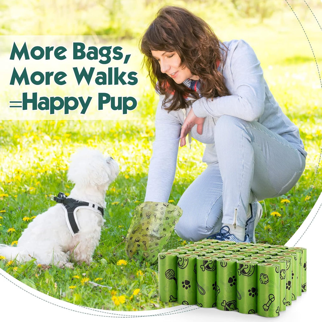 1080PCS Dog Poop Bags Bulk– Strong Leakproof for Clean Hands | Scented Dog Waste Bags Refill Rolls with Strong Seams for Daily Walks Outdoor Cleanup and Multi-Dog Homes - Green