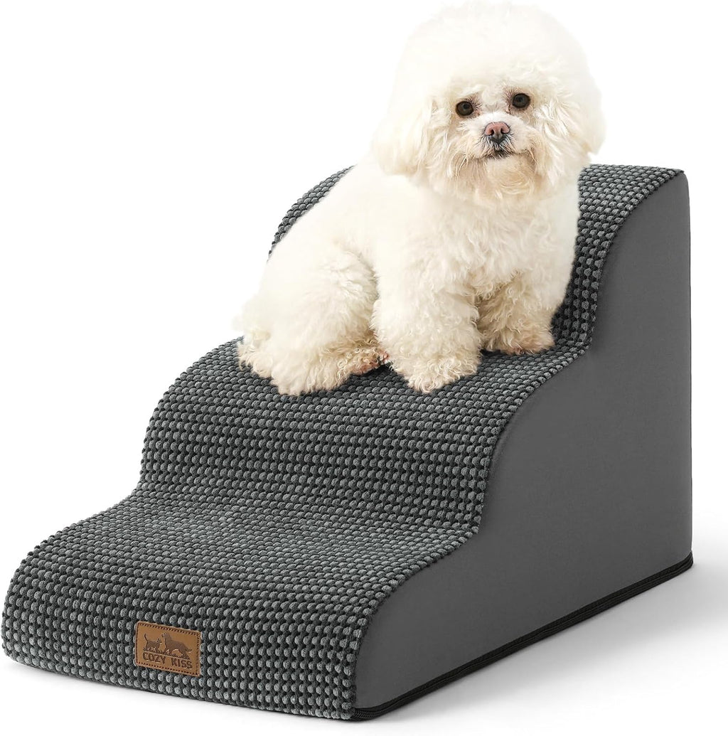 COZY KISS Dog Stair for Small Dog 15.7" H, 3 Step Pet Ramp for Couch