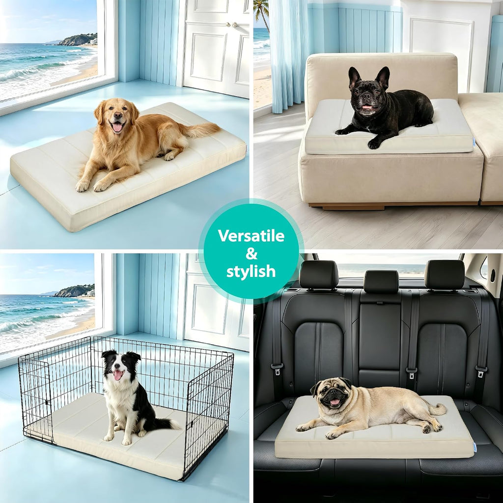 Cooling Dog Bed for Medium Dogs, QMAX>0.5 Waterproof Pet Beds